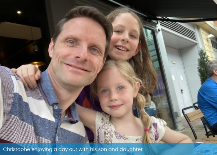 Christophe with daughter and son
