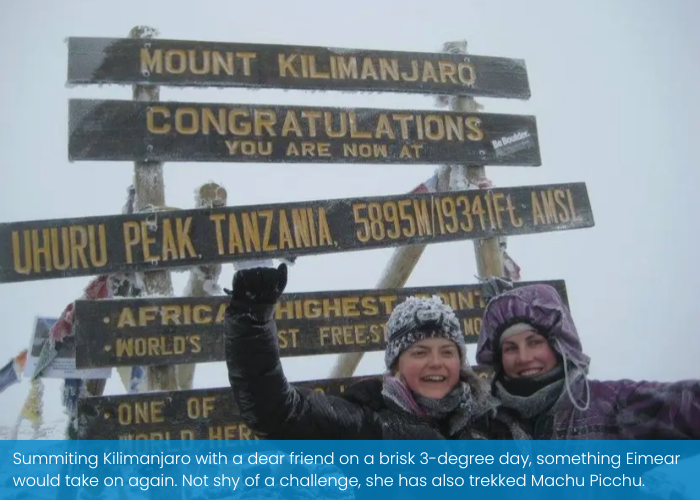 Eimear Kilimanjaro rev caption