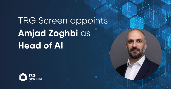 TRG Screen appoints Amjad Zoghbi as Head of AI